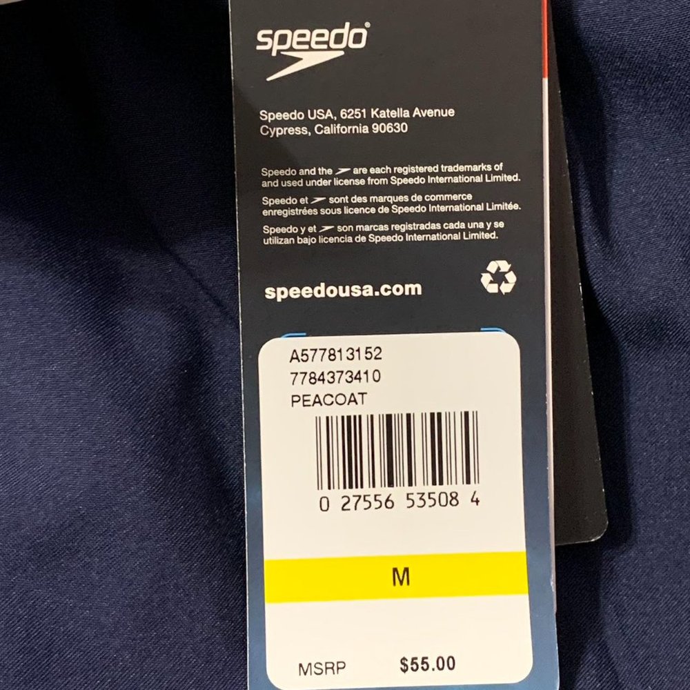 Speedo Men's 16" Solid Swim Trunks Peacoat M - Picture 5 of 7